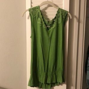Halogen lace green tank